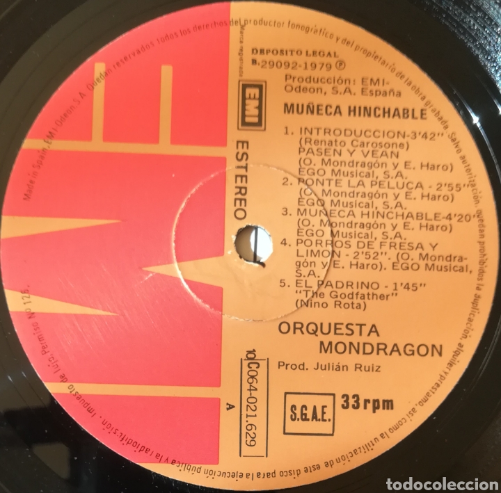 Discos de vinilo: Disco de vinilo Orquesta Mondrag&oacute;n - Foto 5