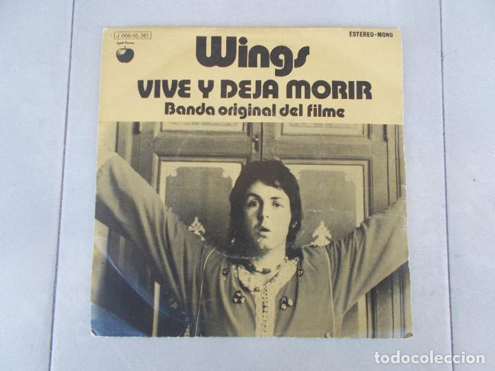 Discos de vinilo: WINGS - VIVE Y DEJA MORIR - SG - 1973 - Foto 1