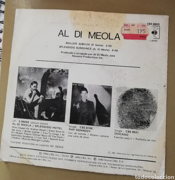Discos de vinilo: Al Di Meola - Roller jubilee - Foto 2