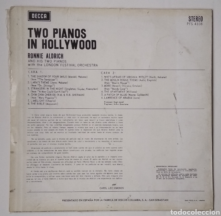Discos de vinilo: TWO PIANOS IN HOLLYWOOD - Foto 2
