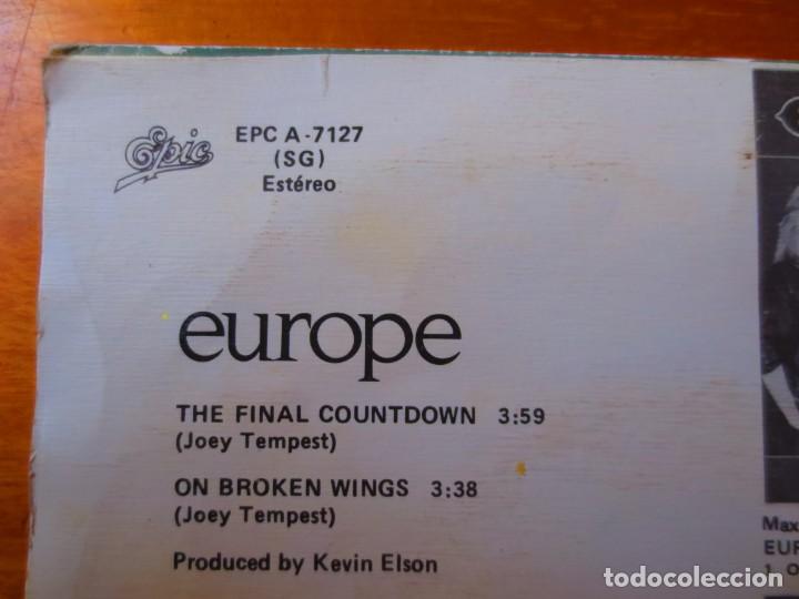 Discos de vinilo: Europe - The Final Countdown y On Broken Wings (Single) (Epic 1986) - Foto 7