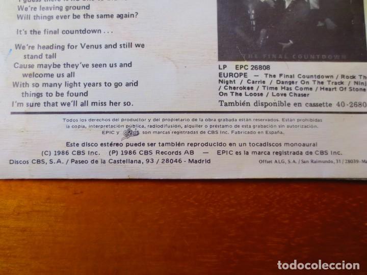 Discos de vinilo: Europe - The Final Countdown y On Broken Wings (Single) (Epic 1986) - Foto 11