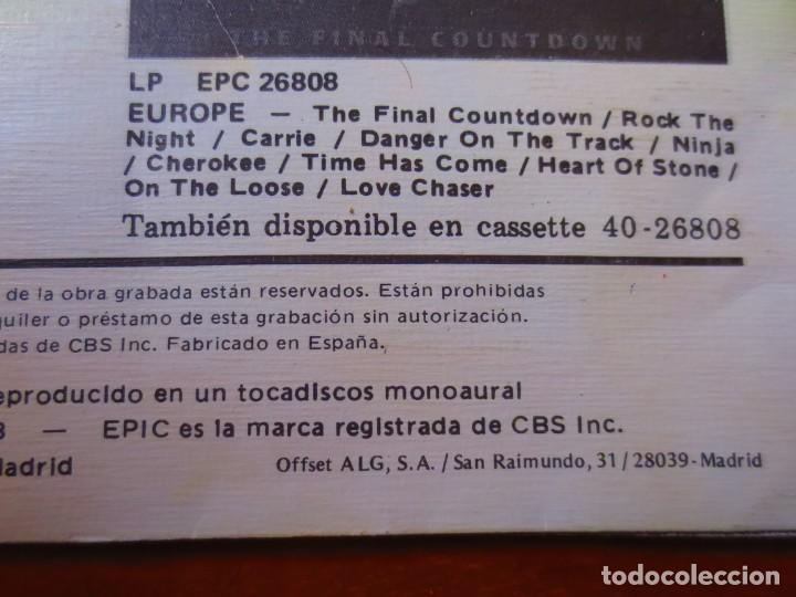 Discos de vinilo: Europe - The Final Countdown y On Broken Wings (Single) (Epic 1986) - Foto 13