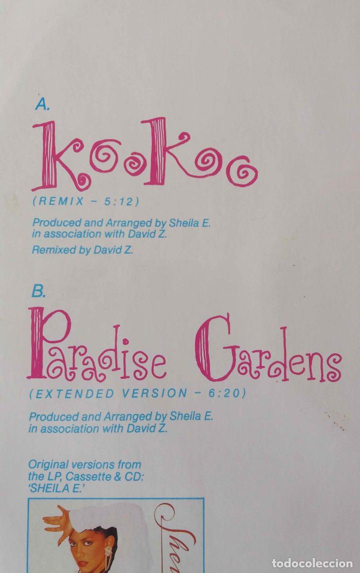 Discos de vinilo: SHEILA E KOKOO (REMIX), MAXISINGLE UK 2 TEMAS - Foto 2