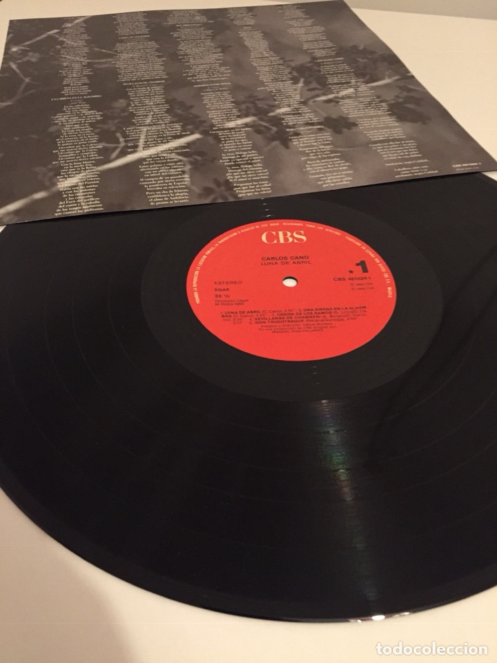 Discos de vinilo: CARLOS CANO-LUNA DE ABRIL-LP 1988 - Foto 3
