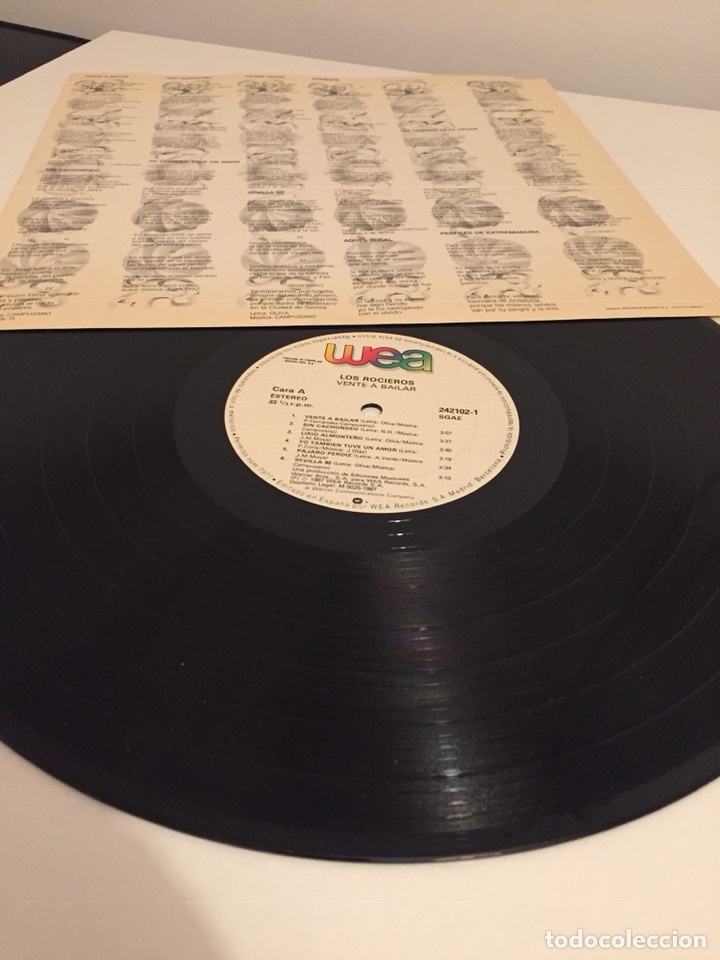 Discos de vinilo: LOS ROCIEROS-VENTE A BAILAR-LP 1987 - Foto 3