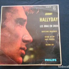 Discos de vinilo: JOHNNY HALLYDAY // LES BRAS EN CROIX + 3 // EP ESPAÑOL AÑO 1963. Lote 154761526