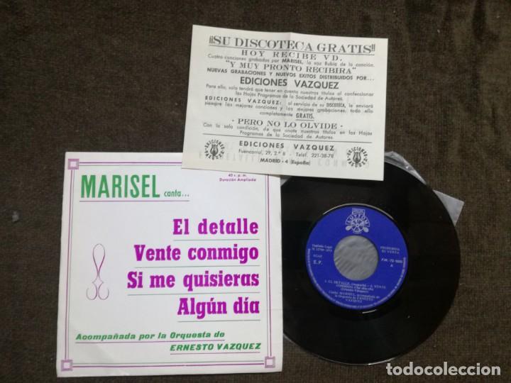 Discos de vinilo: MARISEL CANTA, EDICIONES VAZQUEZ.EL DETALLE VENTE CONMIGO - Foto 1