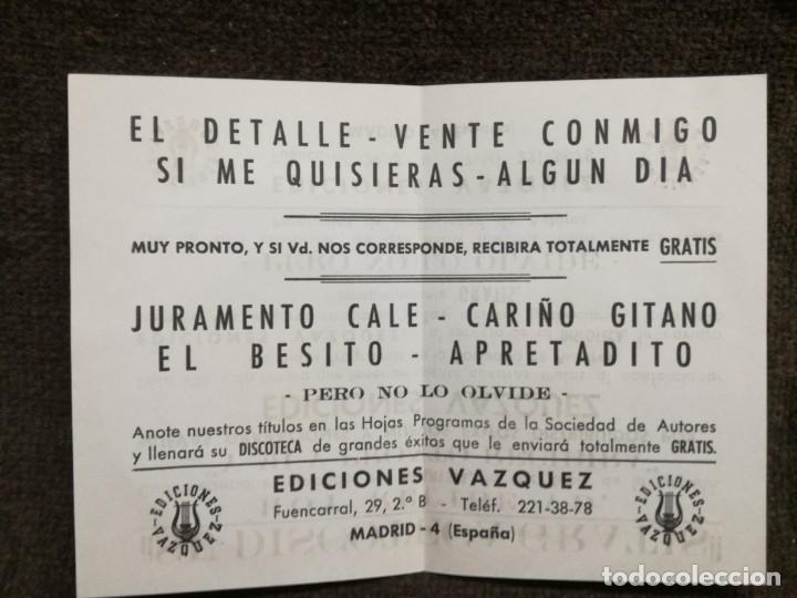 Discos de vinilo: MARISEL CANTA, EDICIONES VAZQUEZ.EL DETALLE VENTE CONMIGO - Foto 3