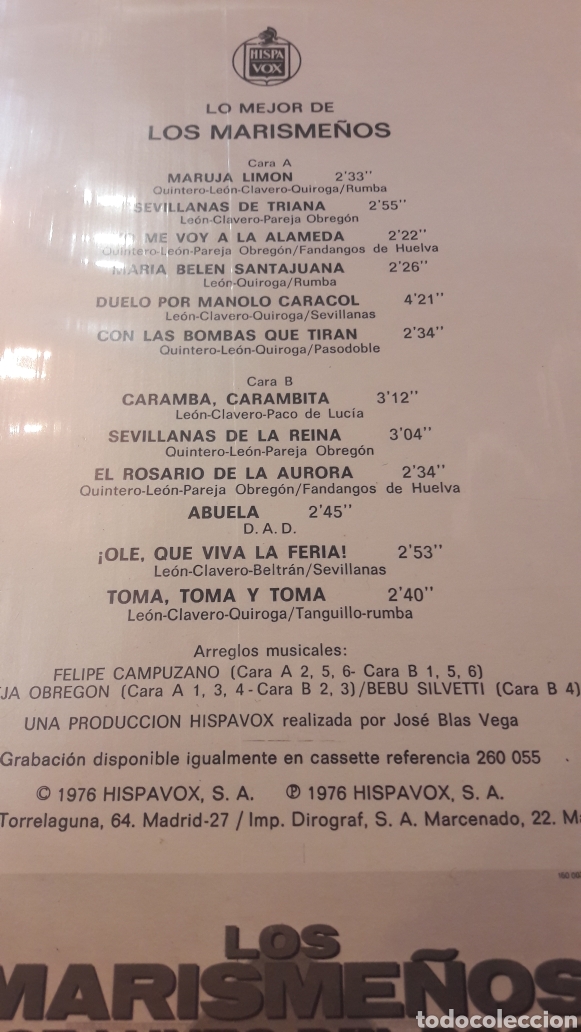 Discos de vinilo: Lps Los Marisme&ntilde;os lote 3 - Foto 6