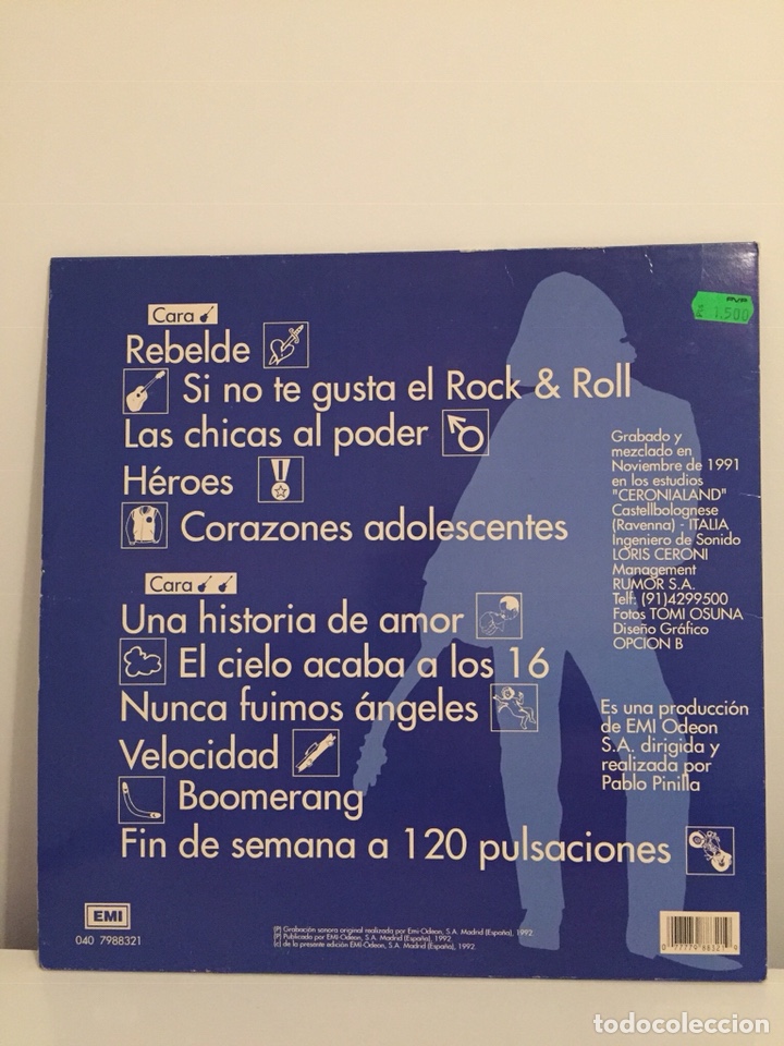 Discos de vinilo: DAVID SANTISTEBAN-REBELDE-LP 1992 EMI ODEON - Foto 2