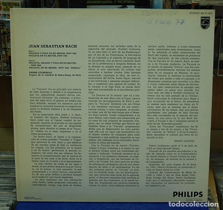 Discos de vinilo: LMV - J. S. Bach, tocata ... , Pierre Cochereau. LP - Foto 2