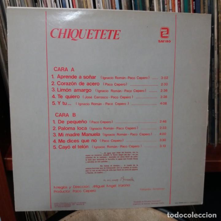 Discos de vinilo: CHIQUETETE - APRENDE A SO&Ntilde;AR - Foto 2