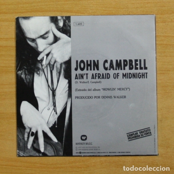Discos de vinilo: JOHN CAMPBELL - AIN&acute;T AFRAID OF MIDNIGHT - SINGLE - Foto 2