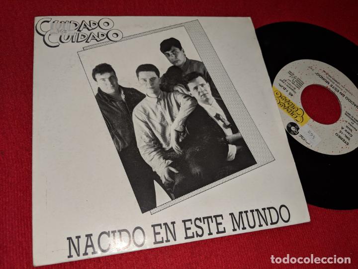 Disques de vinyle: CUIDADO CUIDADO NACIDO EN ESTE MUNDO/&iquest;QUI&Eacute;N CONSTRUYO LAS PIRAMIDES? 7'' SINGLE 1987 LEIBER PROMO