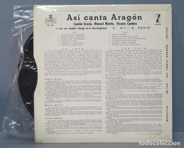 Discos de vinilo: LP. ASI CANTA ARAGON - Foto 2