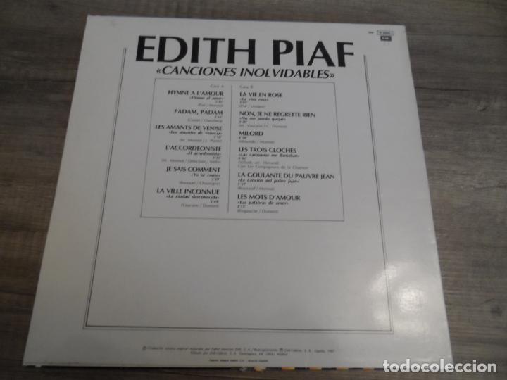Discos de vinilo: Edith Piaf - Canciones Inolvidables - Foto 2