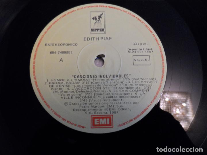 Discos de vinilo: Edith Piaf - Canciones Inolvidables - Foto 3