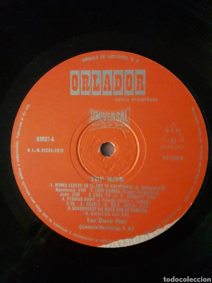 Discos de vinilo: TOP HITS LOS DOCE MAS Varios - Foto 2
