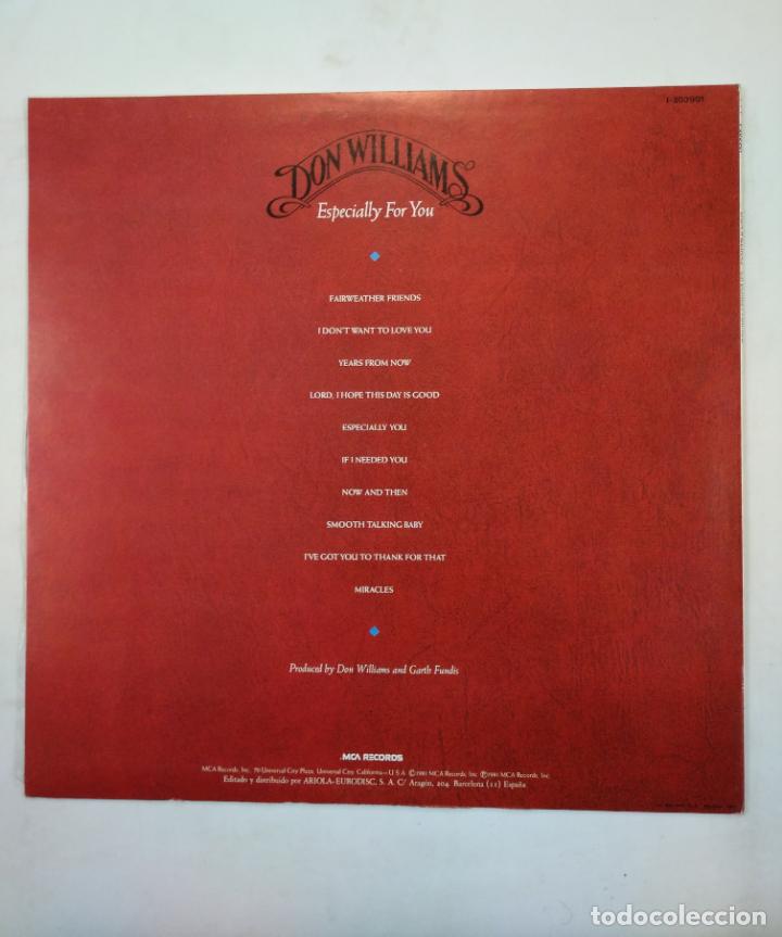 Discos de vinilo: DON WILLIAMS. - ESPECIALLY FOR YOU. LP. TDKLP18 - Foto 2