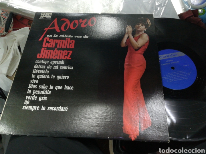 Vinyl records: Carmita Jim&eacute;nez lp adoro u.s.a.