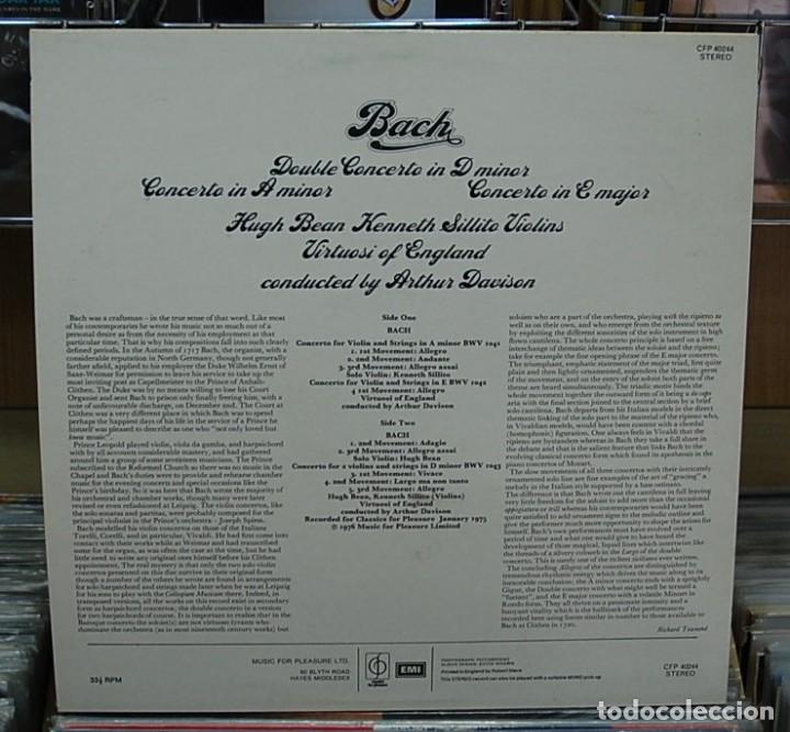 Discos de vinilo: Bach, double concerto. Arthur Davison. LP edici&oacute;n inglesa - Foto 2