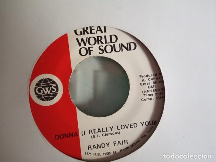Discos de vinilo: RANDY FAIR WALL TO WALL HEARTACHES / DONNA (I REALLY LOVE YOU) RNR COUNTRY ORIGINAL USA RARO VG++ - Foto 2 - 157378734