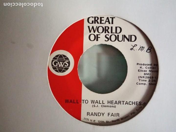 Discos de vinilo: RANDY FAIR WALL TO WALL HEARTACHES / DONNA (I REALLY LOVE YOU) RNR COUNTRY ORIGINAL USA RARO VG++ - Foto 1 - 157378734