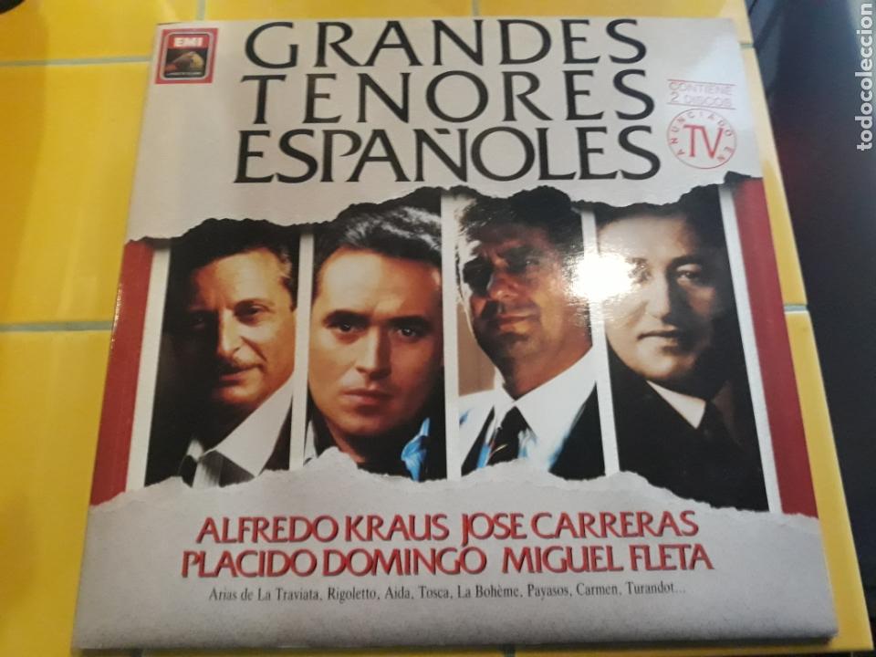 Disques de vinyle: Alfredo Kraus- LP Grandes tenores espa&ntilde;oles- Doble LP- EMI 1989 Espa&ntilde;a 8