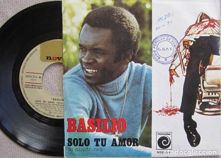Discos de vinilo: BASILIO: SOLO TU AMOR / UN MINUTO M&Aacute;S - Foto 2