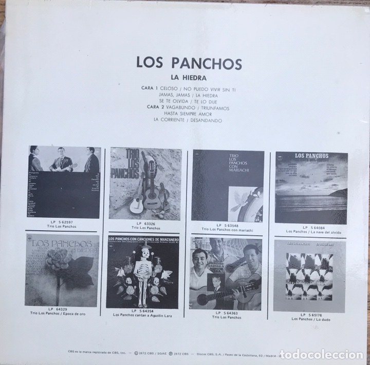 Discos de vinilo: Vinilo LP Los Panchos Hiedra 1972 - Foto 2