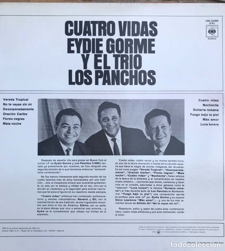 Discos de vinilo: Vinilo LP Los Panchos Y Eydie Gorme - Foto 2
