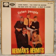 Discos de vinilo: HERMAN'S HERMITS - LISTEN PEOPLE + 3 RARO EP EDICIÓN ORIGINAL SPAIN DEL AÑO 1966 EN MUY BUEN ESTADO. Lote 158621450