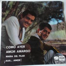 Discos de vinilo: DUO DINAMICO EP 1966 COMO AYER/ AMOR AMARGO/ MARIA DEL PILAR/ AAA AMOR. Lote 158683246