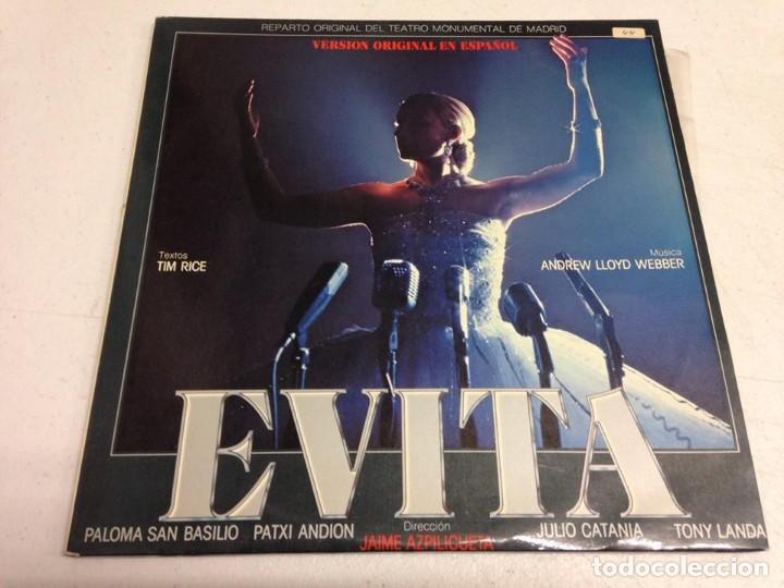 Discos de vinilo: Evita (Version Original En Espa&ntilde;ol) --doble lp+ libreto - Foto 1