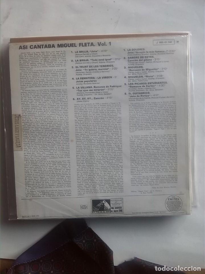 Discos de vinilo: MIGUEL FLETA ASI CANTABA - Foto 2