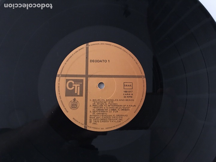 Discos de vinilo: Disco vinilo Eumir Deodato CTI - Foto 2