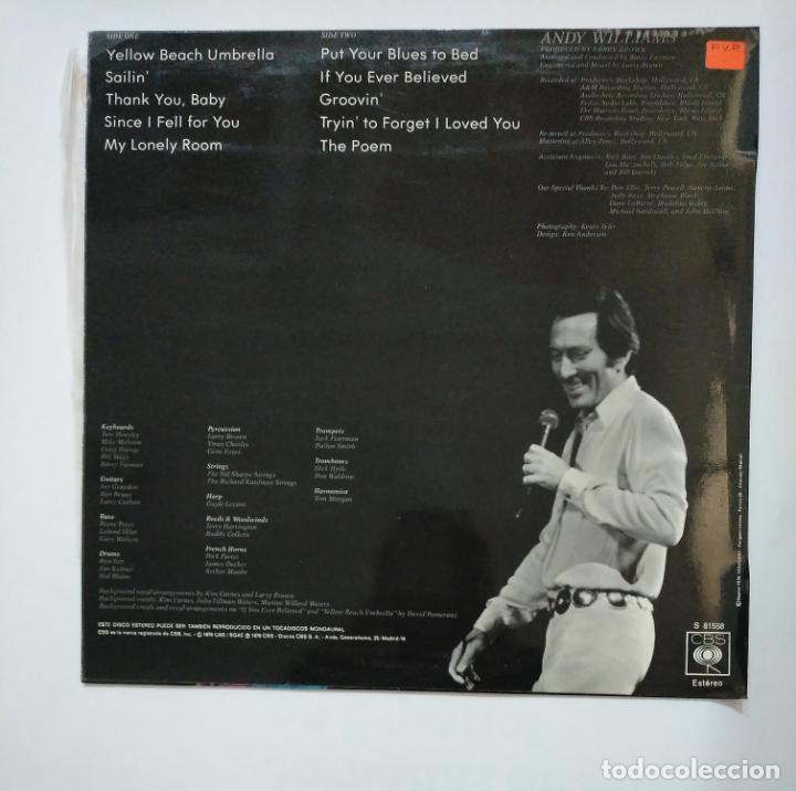 Discos de vinilo: ANDY WILLIAMS. - ANDY. - LP. TDKLP17 - Foto 2