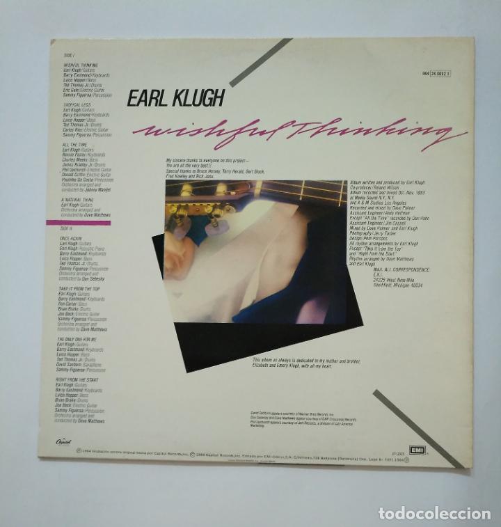 Discos de vinilo: EARL KLUGH. - WISHFUL THINKING - LP. TDKLP9 - Foto 2