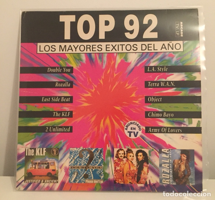 Discos de vinilo: TOP 92 - LOS MAYORES &Eacute;XITOS DEL A&Ntilde;O- LP 1992 ARCADE ESPA&Ntilde;A - Foto 1
