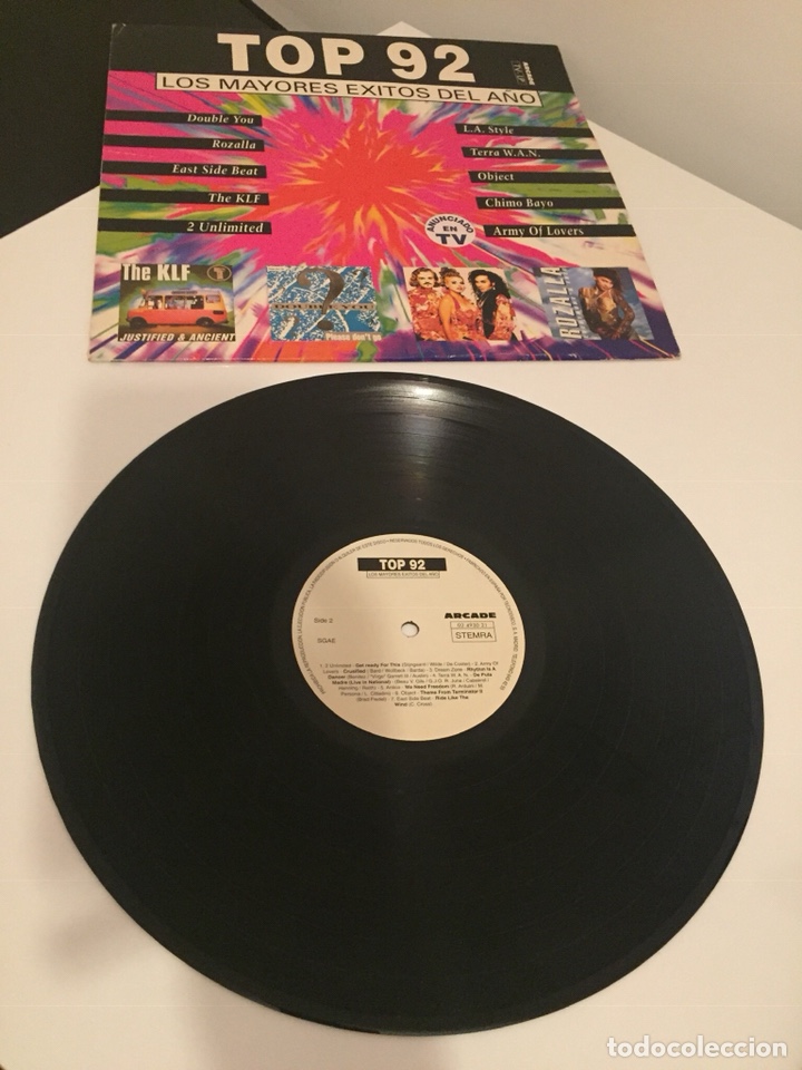Discos de vinilo: TOP 92 - LOS MAYORES &Eacute;XITOS DEL A&Ntilde;O- LP 1992 ARCADE ESPA&Ntilde;A - Foto 3