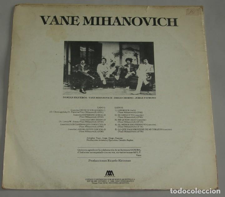Discos de vinilo: VANE MIHANOVICH - S/T - MICROFON ARGENTINAS 1984 - Foto 2