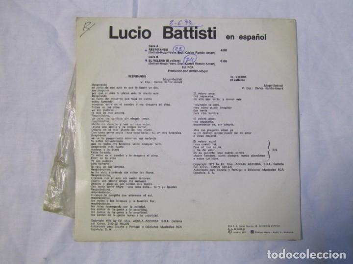 Discos de vinilo: 3 singles de vinilo de Lucio Battisti - Foto 9