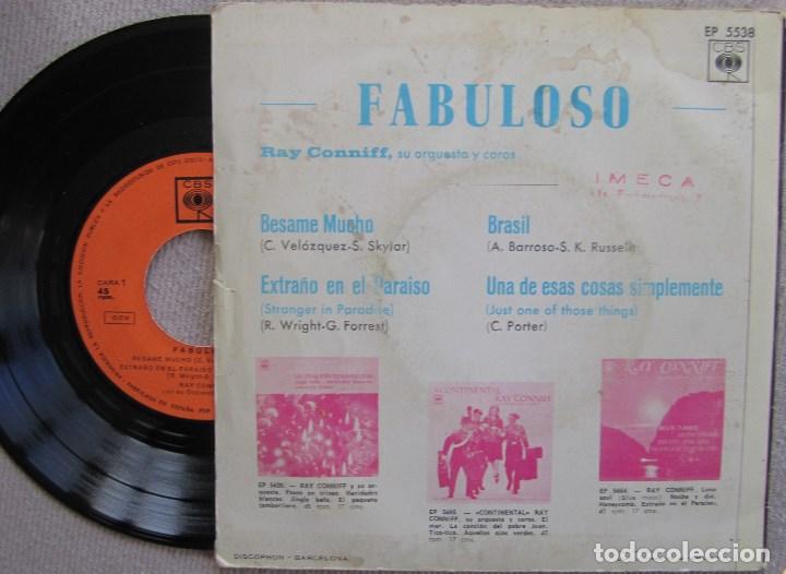 Discos de vinilo: RAY CONNIFF: B&Eacute;SAME MUCHO / EXTRA&Ntilde;O EN EL PARA&Iacute;SO / BRASIL / UNA DE ESAS COSAS SIMPLEMENTE - Foto 2
