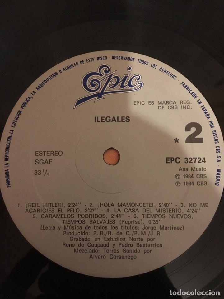 Ilegales Ilegales Epic 1984 Comprar Discos Lp Vinilos De Música De Grupos Españoles Años 70 Y 2253