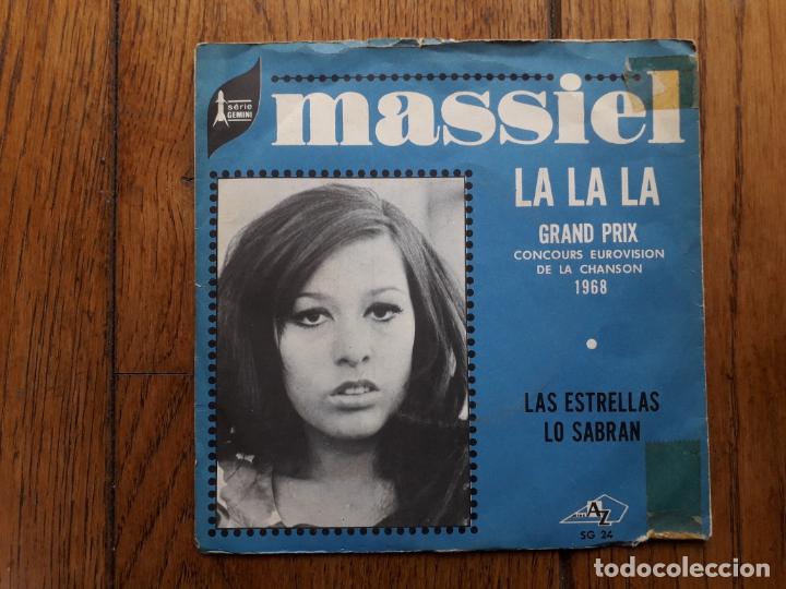 Discos de vinilo: Massiel  -  la, la, la  + las estrellas lo sabr&aacute;n   -  edici&oacute;n francesa - Foto 1