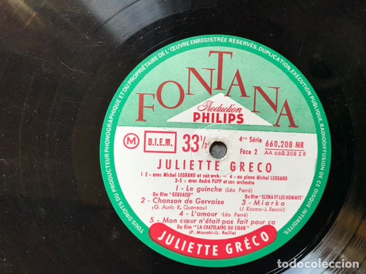 Discos de vinilo: Juliette Greco. Chante. LP 25 cm - Foto 7