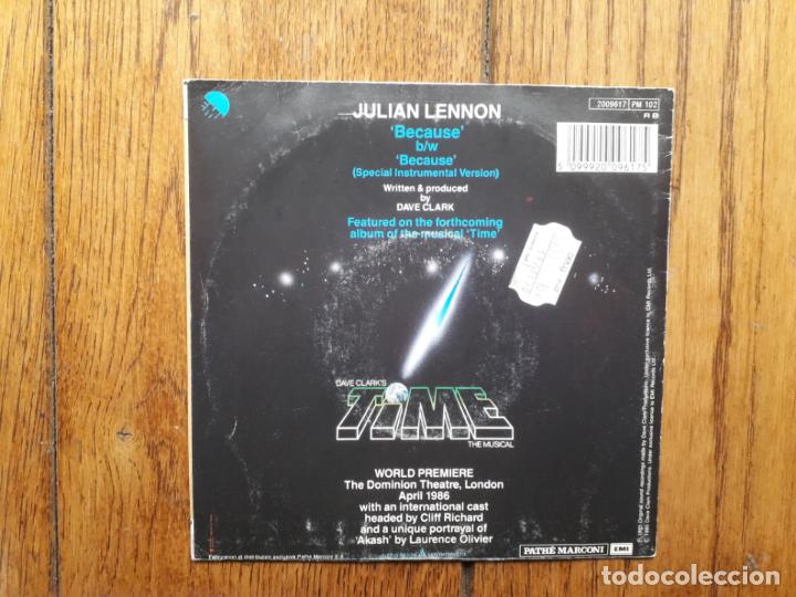 Discos de vinilo: Julian lennon  -  because  +  because (special instrumental version) - Foto 2