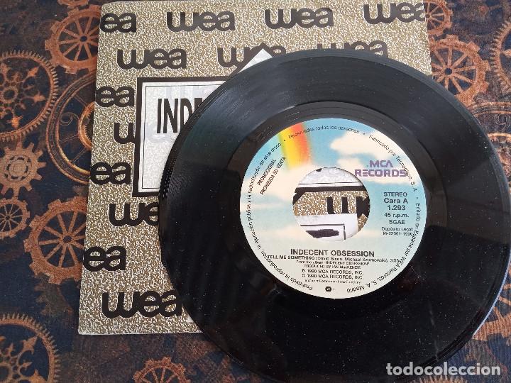 Discos de vinilo: Indecent Obsession.Tell Me Something.WEA. - Foto 1