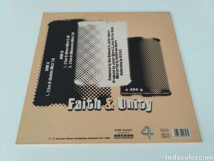 Discos de vinilo: Faith & Unity - 2 Luv U (Remixes) - Foto 2